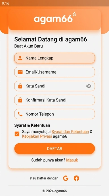 Panduan Registrasi Akun Baru Agam66 untuk Android