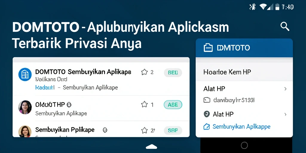 Tampilan antarmuka DOMTOTO untuk menyembunyikan aplikasi dengan mudah.
