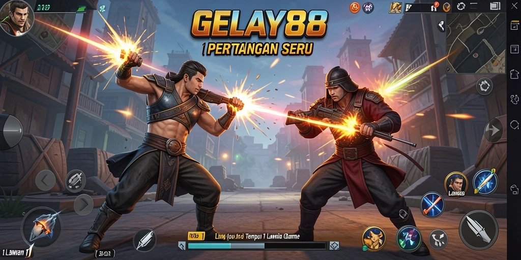Screenshot antarmuka pertarungan seru 1 lawan 1 di GELAY88.