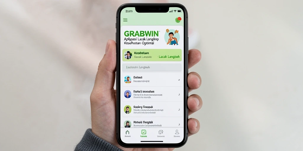 Tampilan antarmuka GRABWIN untuk pelacakan langkah.