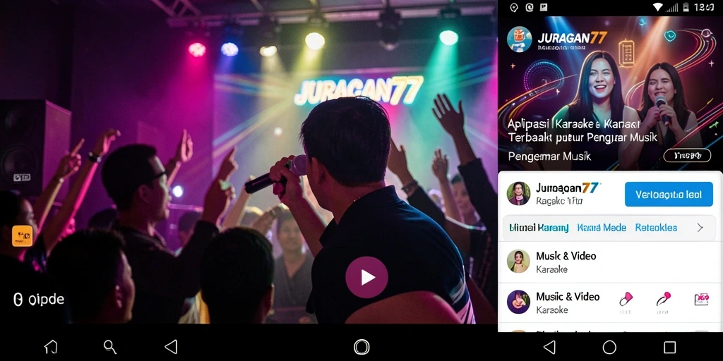 Tampilan antarmuka aplikasi Karaoke JURAGAN77 yang user-friendly.