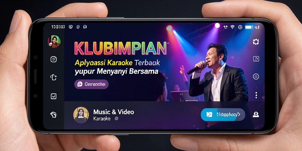 Antarmuka KLUBIMPIAN dengan fungsi karaoke interaktif