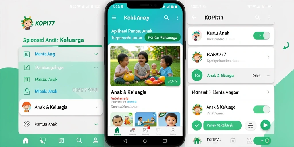 Screenshot KOPI77 menampilkan antarmuka pengguna yang intuitif dan fitur pemantauan anak.