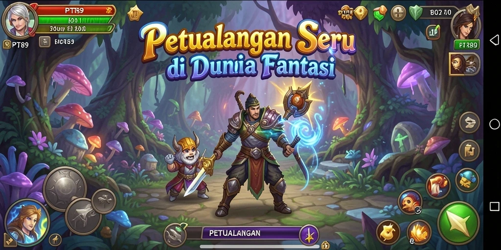 Tampilan antarmuka <strong>PT89</strong> yang menarik dan interaktif saat berpetualang.