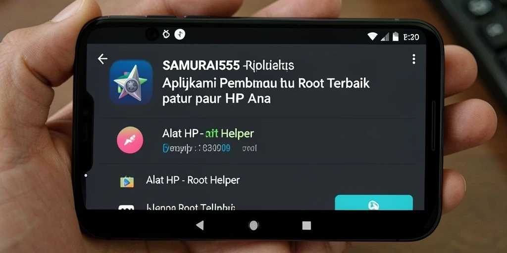 Antarmuka intuitif SAMURAI555 untuk proses rooting perangkat.