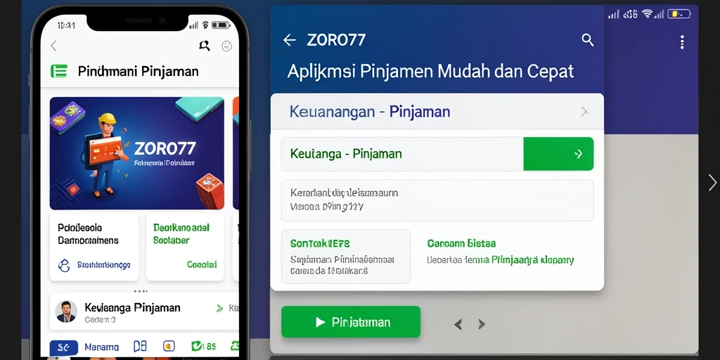 Tampilan antarmuka aplikasi ZORO77 untuk proses Pinjaman yang intuitif.